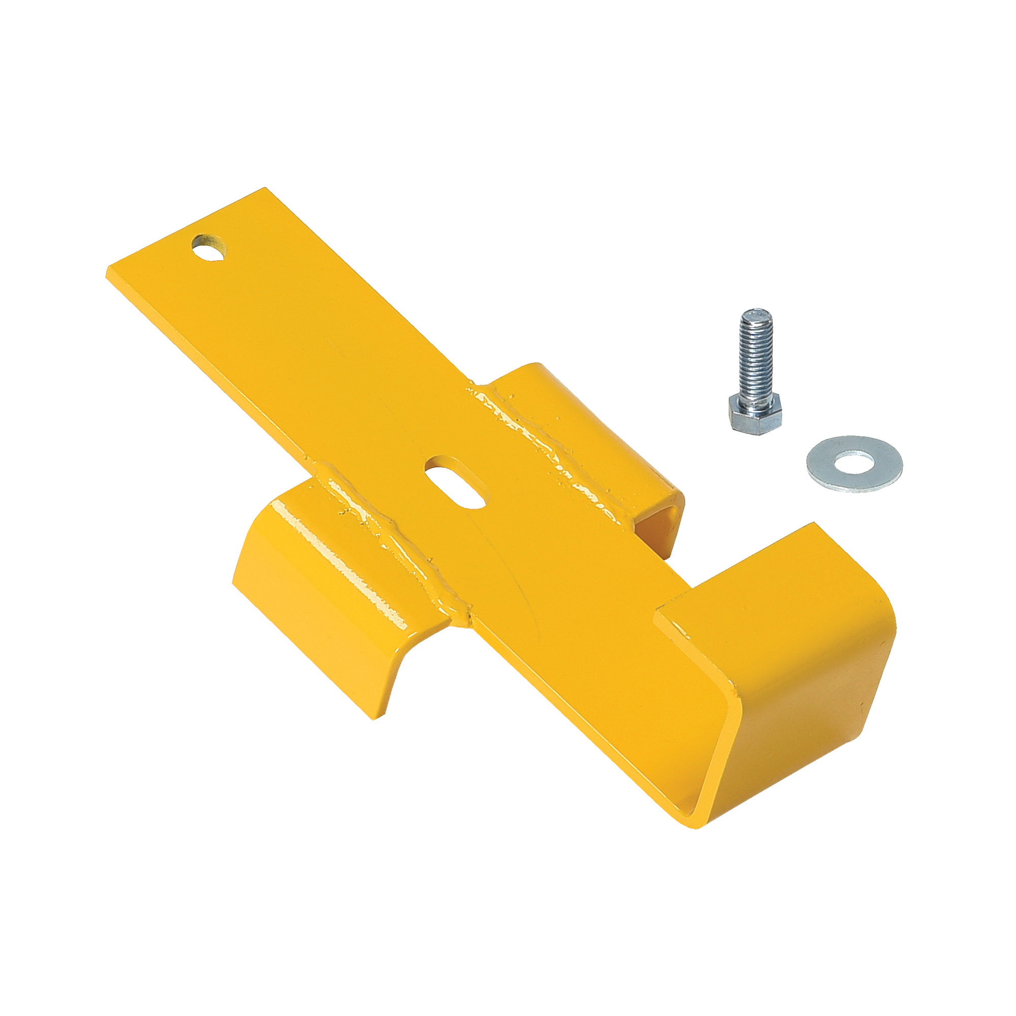 Vestil Guard Rail CTR Support Bracket 10ft. to 12ft. Yellow, Length 4.5in., Model# GR-STC8-DI-BKTCS-YL